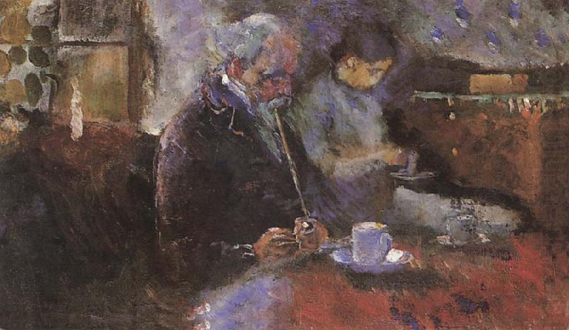 Near the coffee table, Edvard Munch